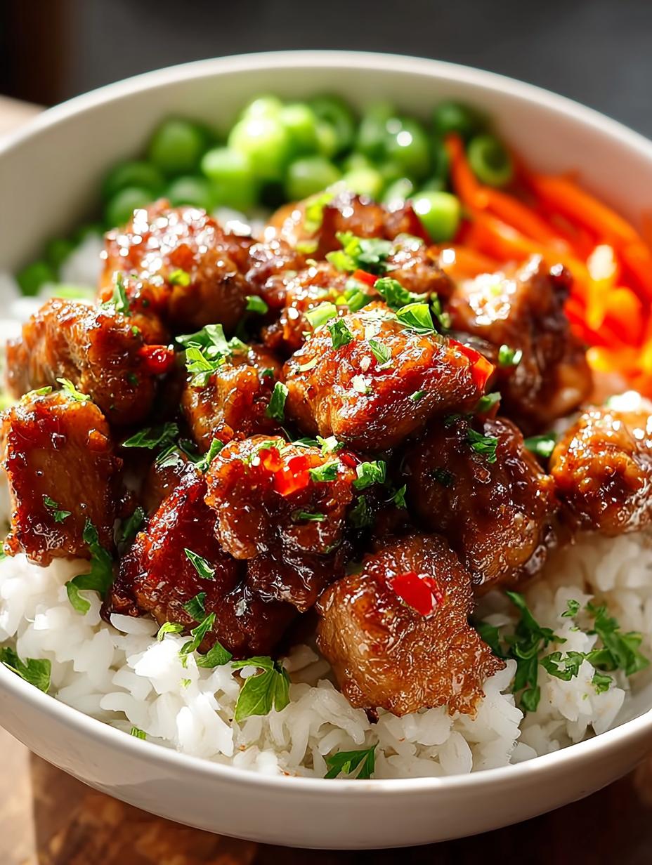 Honey Garlic Pork Rice