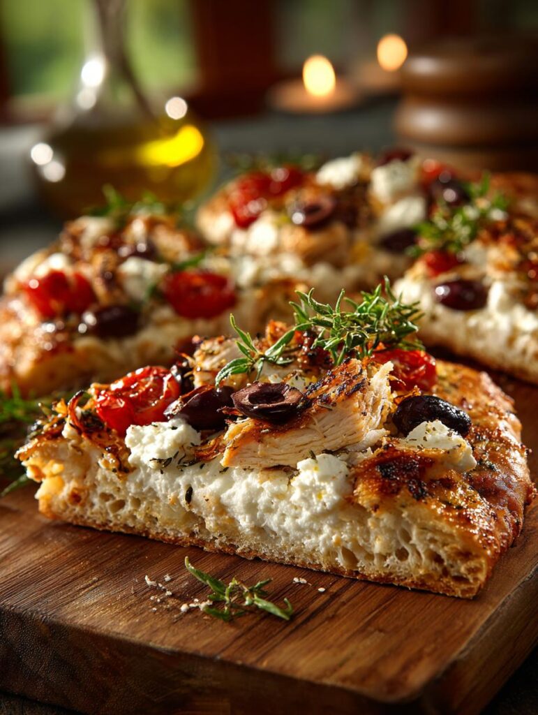 Mediterranean Chicken Flatbread Pizza