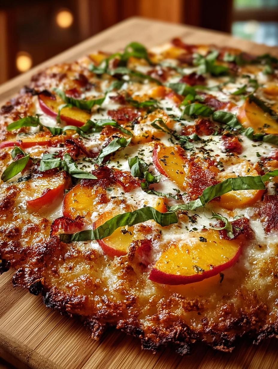 Peach Basil Pizza