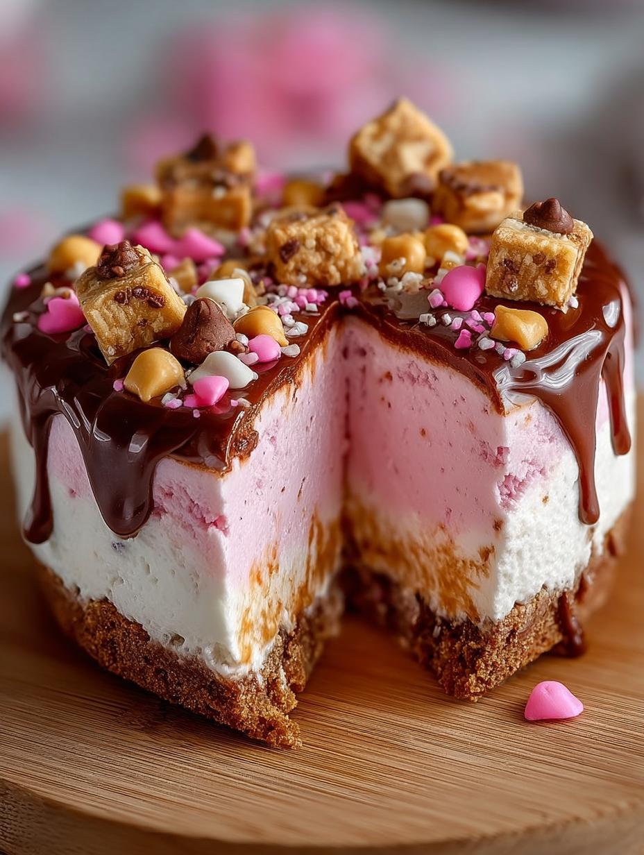 Pink Snickers Cheesecake: 5 Irresistible Layers - Pink Snickers Cheesecake - main visual representation