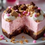Pink Snickers Cheesecake