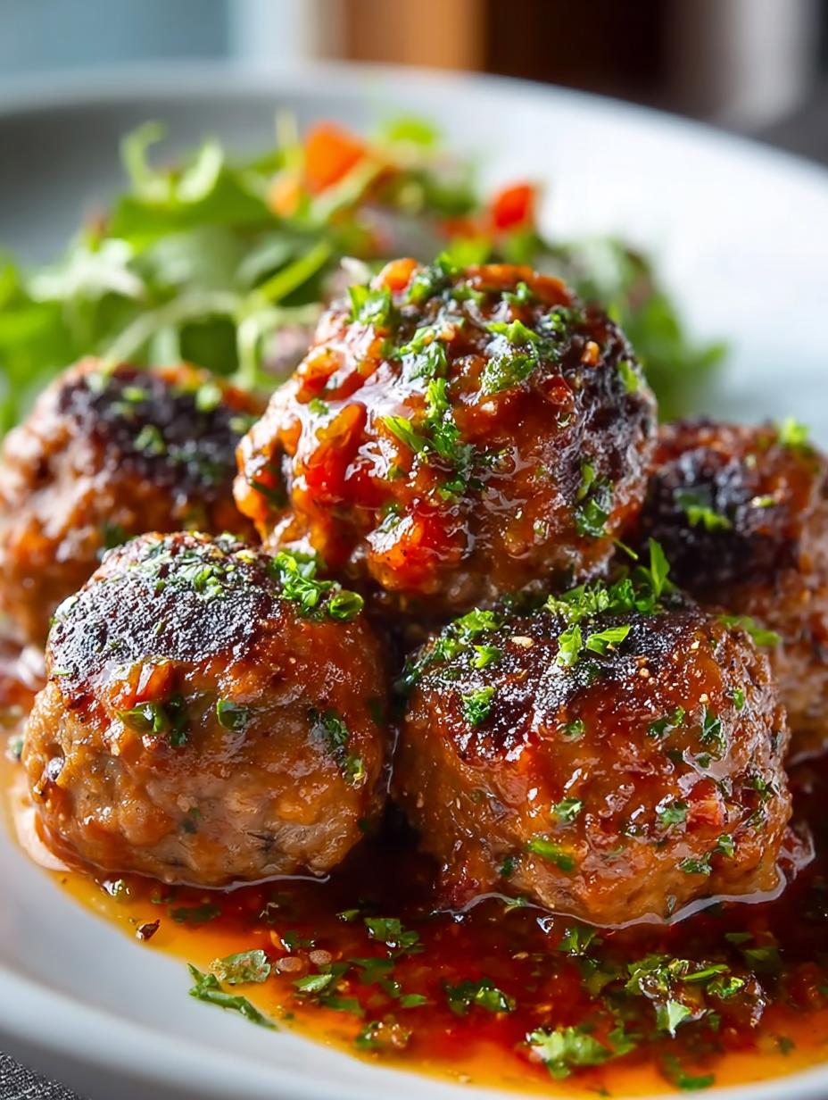 Irresistible Porcupine Meatballs fresh from the oven on a serving platter