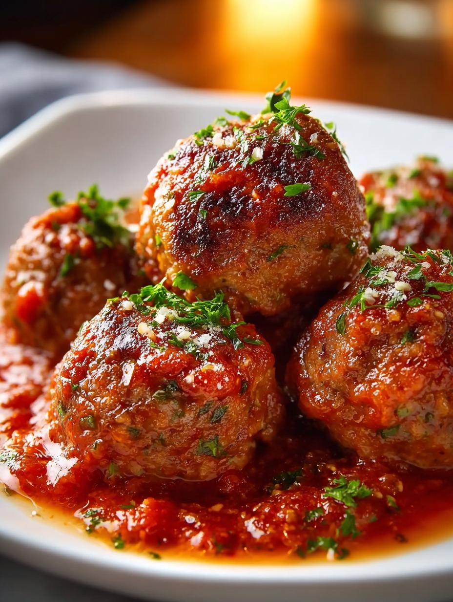 Delicious Porcupine Meatballs served with marinara sauce and rice