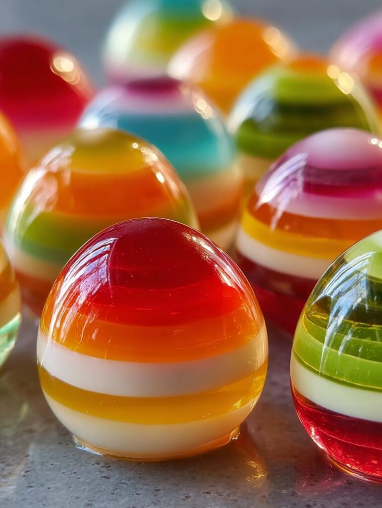Rainbow Jello Easter Eggs