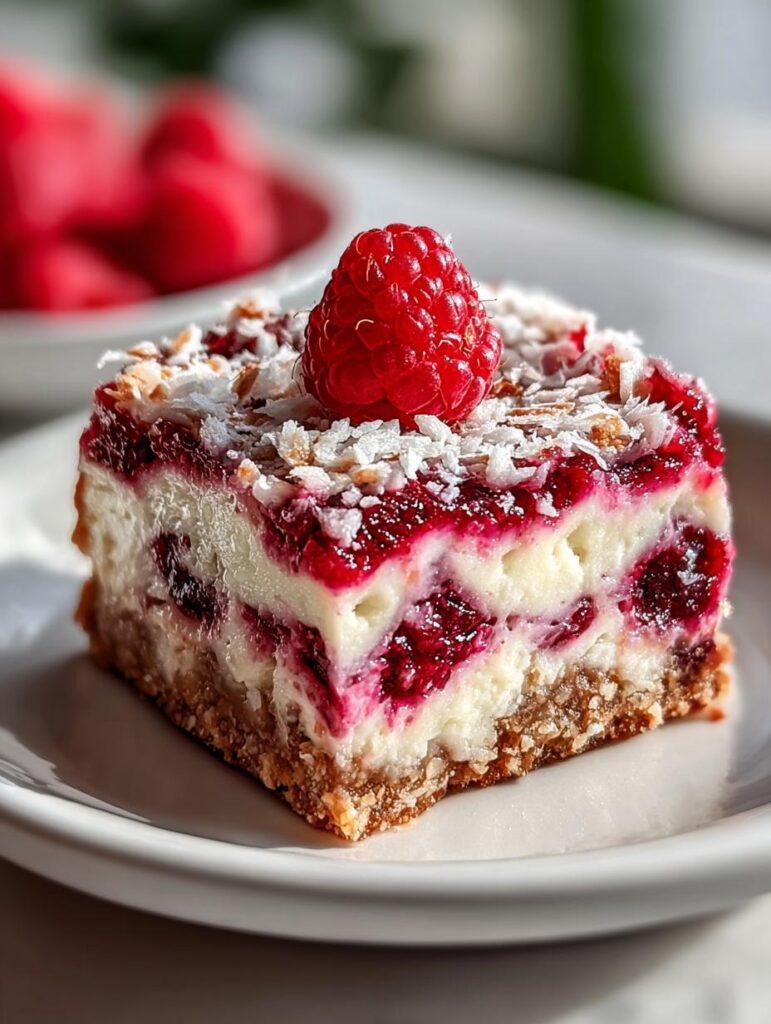 Raspberry Coconut Magic Bars