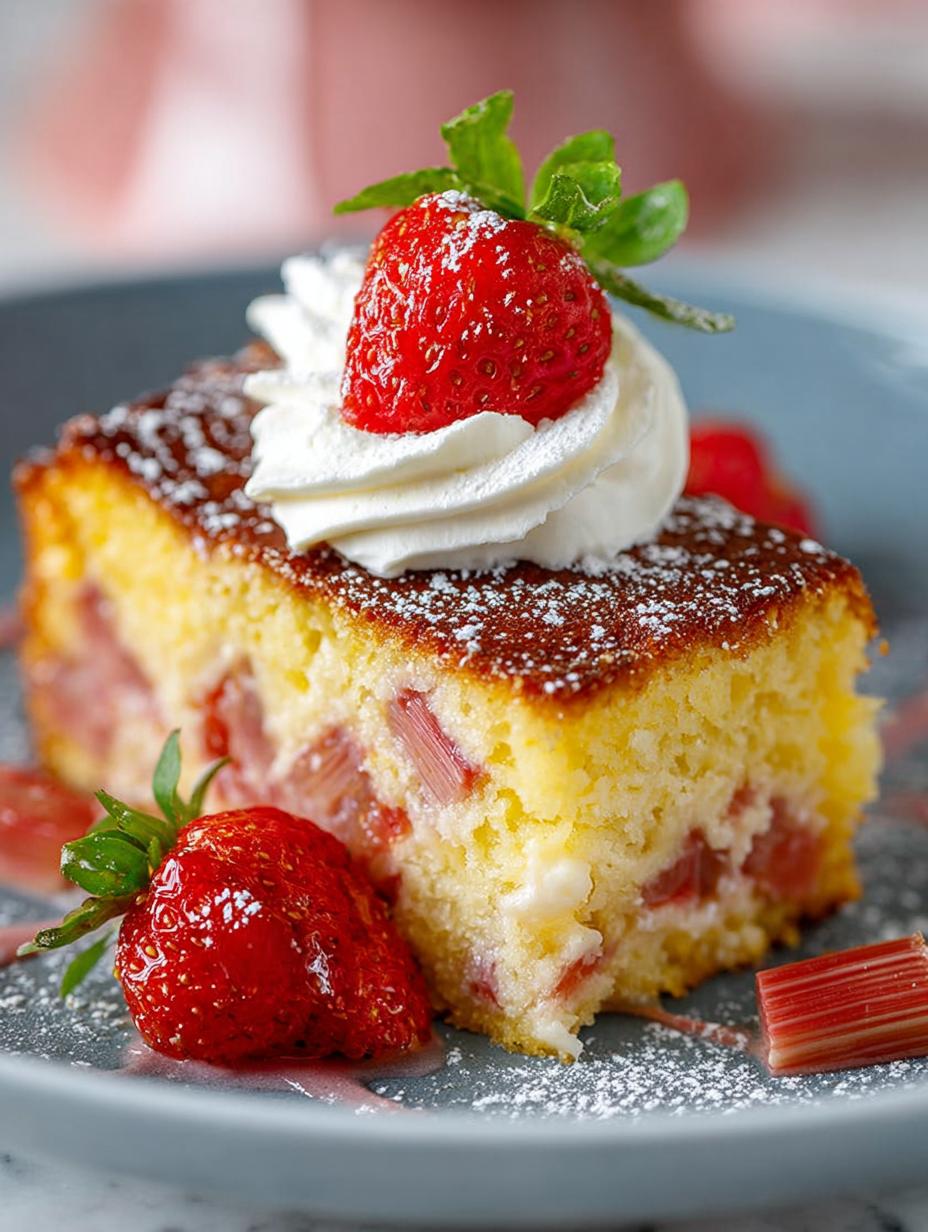 Rhubarb Custard Cake