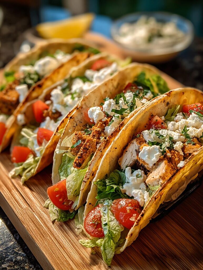 Smash Chicken Caesar Tacos