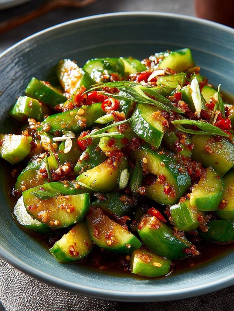Smashed Chili Crisp Cucumber
