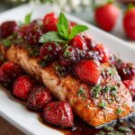 Strawberry Balsamic Glazed Salmon