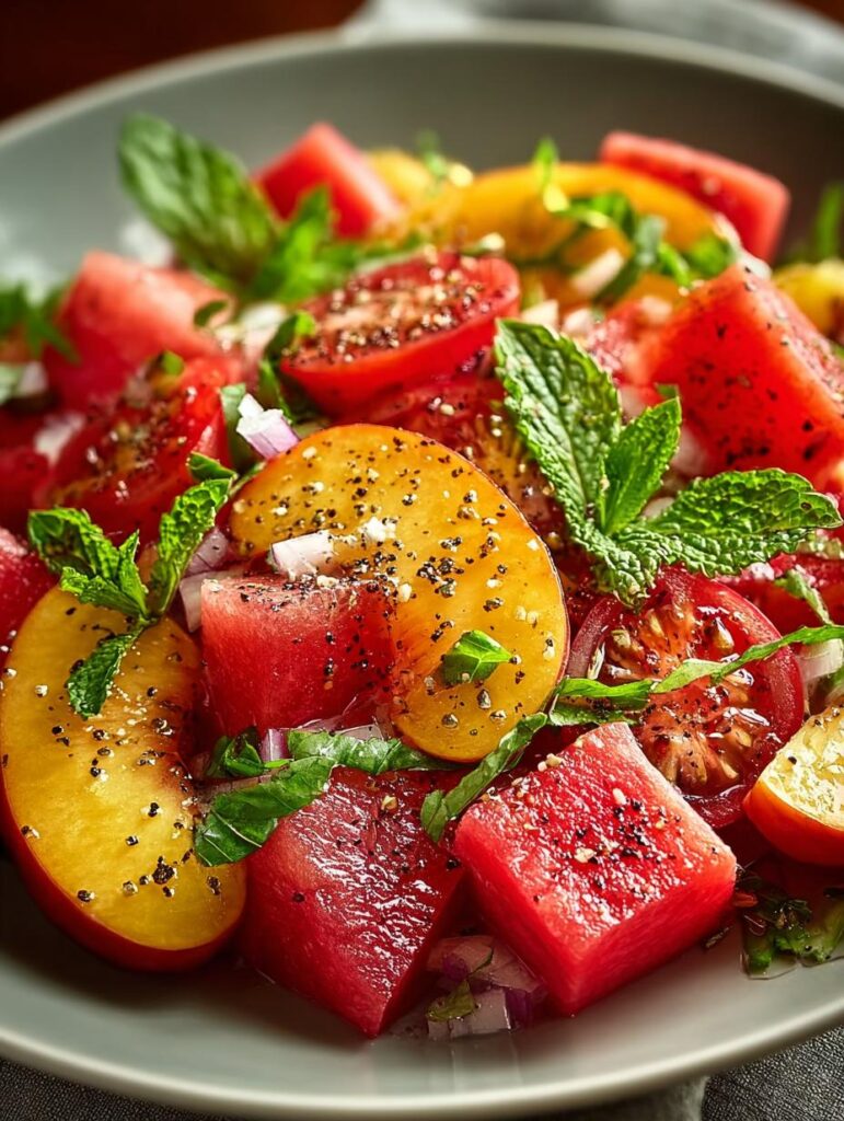 Summer Peach Watermelon Salad