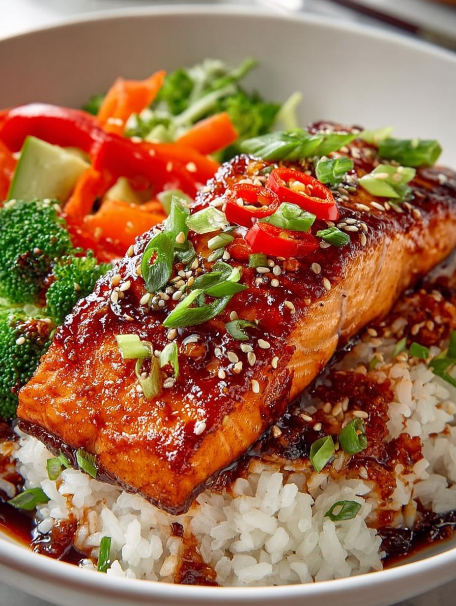 Teriyaki Glazed Salmon Rice