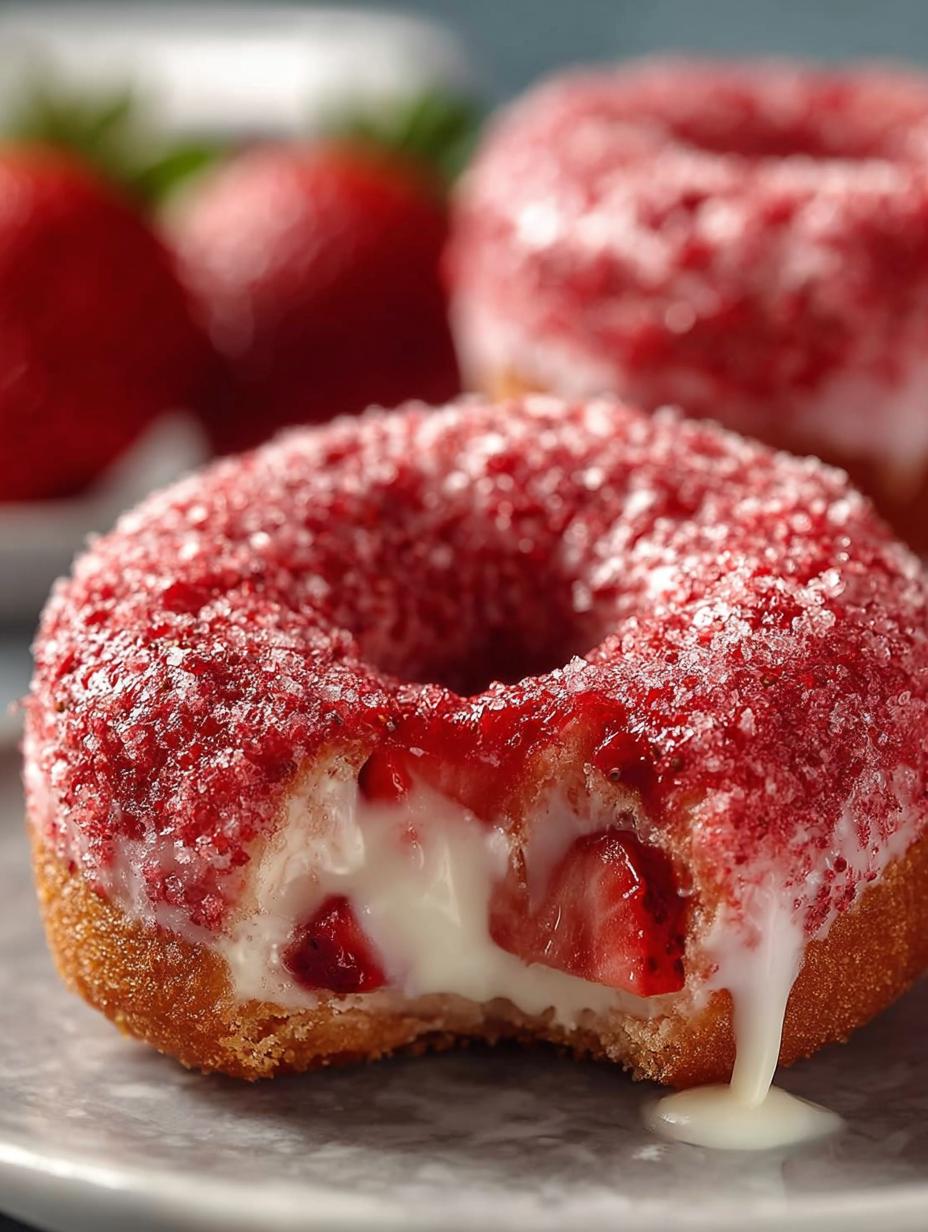 Valentines Day Strawberry Donuts