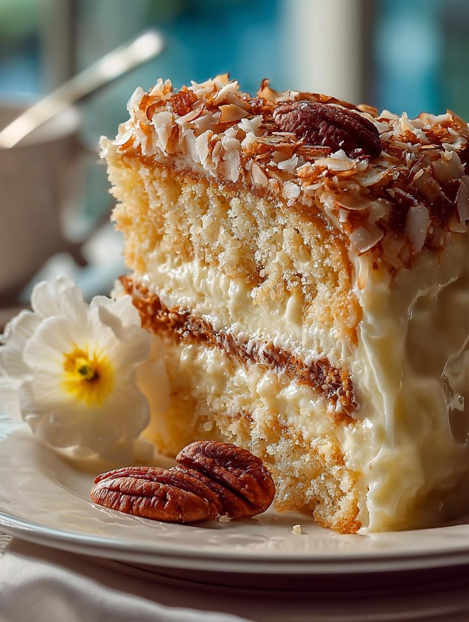 White German Chocolate Cake: 5 Irresistible Layers - White German Chocolate Cake - additional detail