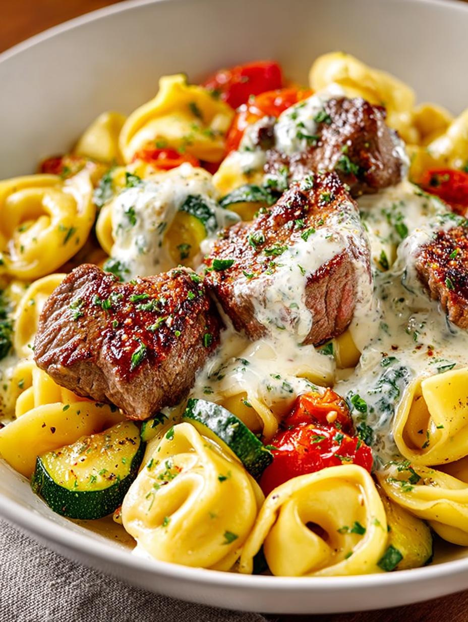 Garlic Parmesan Steak Tortellini