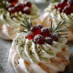 Holiday Wreath Meringues with