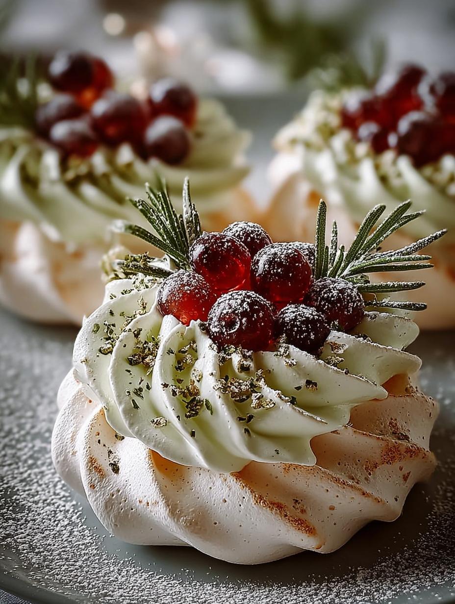 Holiday Wreath Meringues with