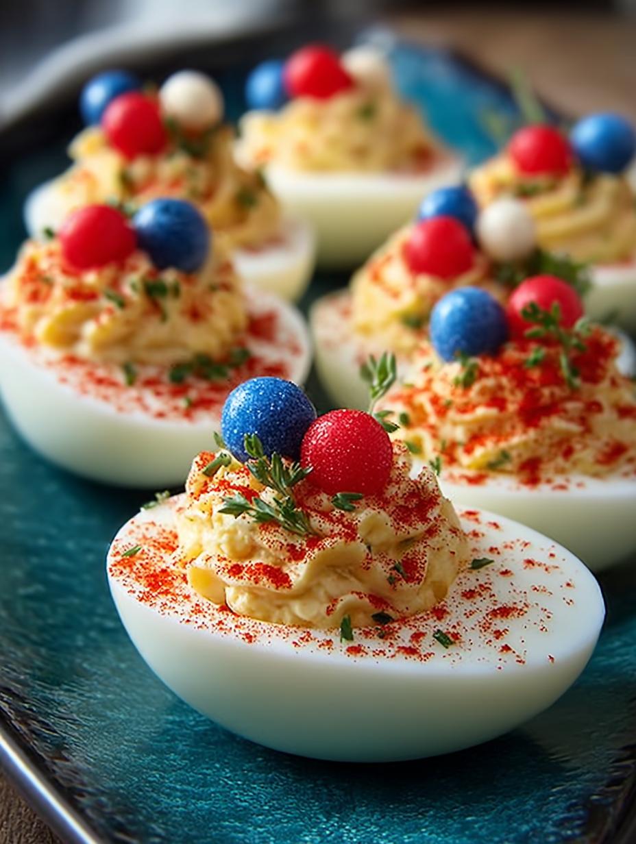 Patriotic Deviled Eggs