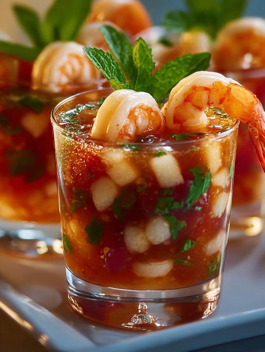 Patriotic Shrimp Cocktail Shooters