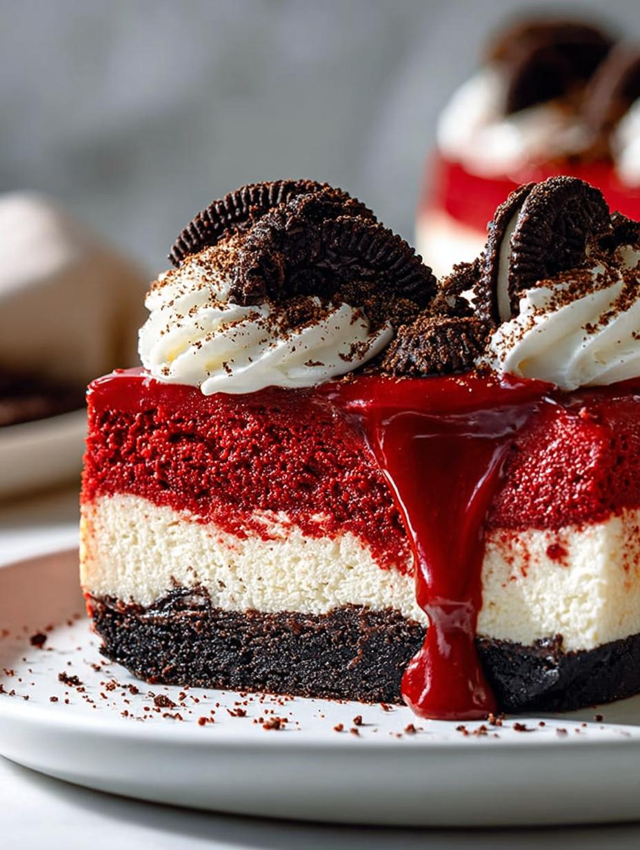 Red Velvet Oreo Cheesecake